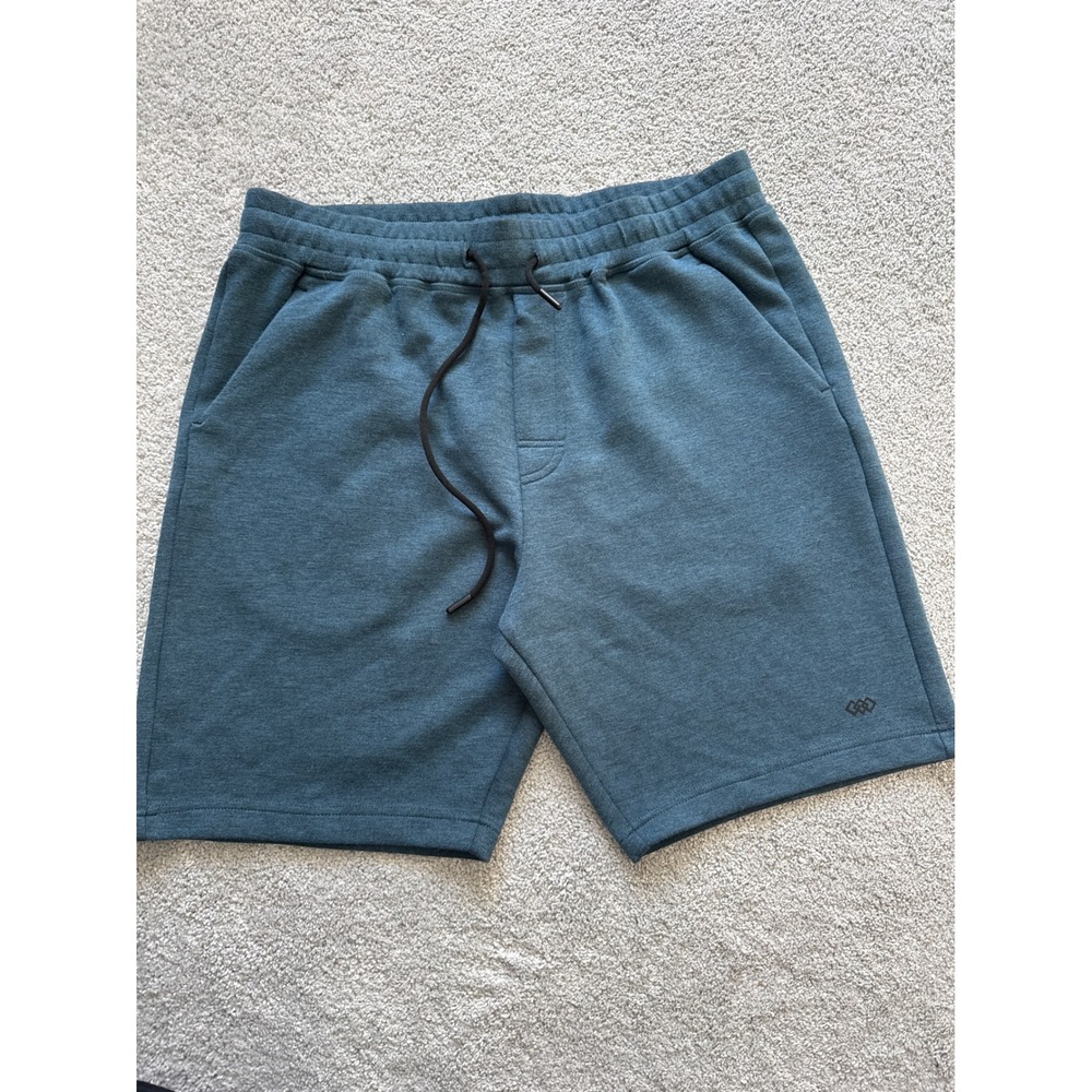 Leg3nd Mens Athletic Shorts Heathered Teal Blue Drawstring Gym Loungewear Large